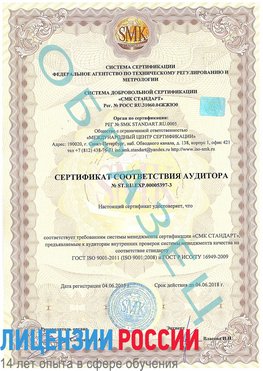 Образец сертификата соответствия аудитора №ST.RU.EXP.00005397-3 Лысьва Сертификат ISO/TS 16949